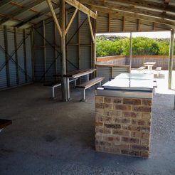 Sheltered BBQ and seating