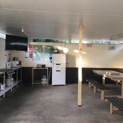 Inside the camp kitchen